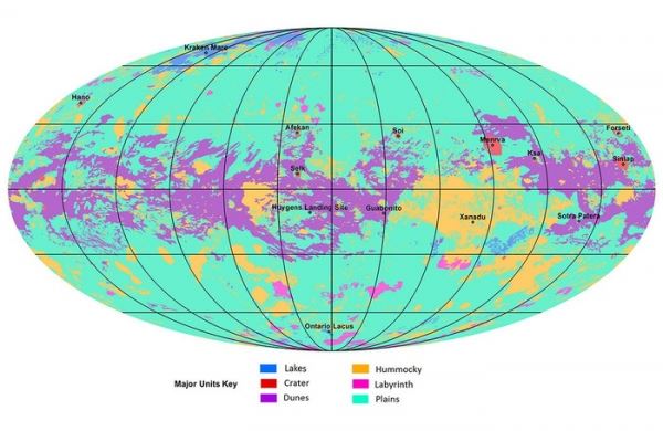 Первая геологическая карта Титана
